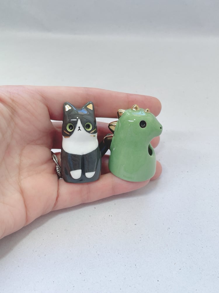 Cute ceramic cat figurine