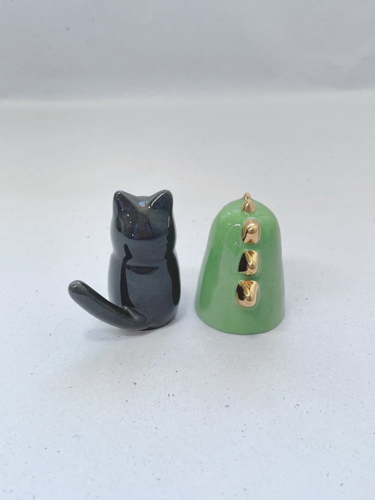 Cute ceramic cat figurine