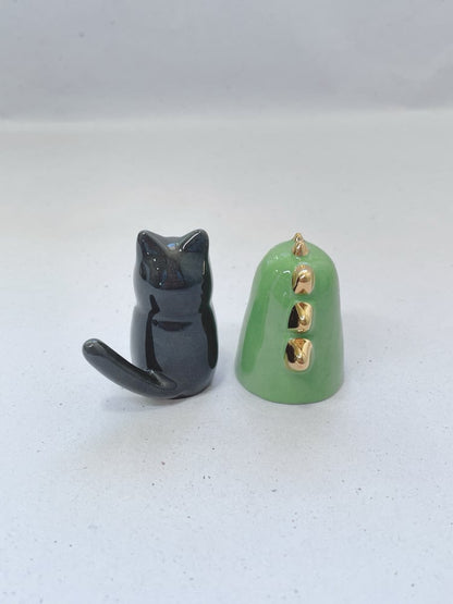 Cute ceramic cat figurine