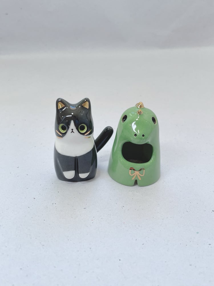 Cute ceramic cat figurine
