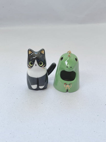 Cute ceramic cat figurine