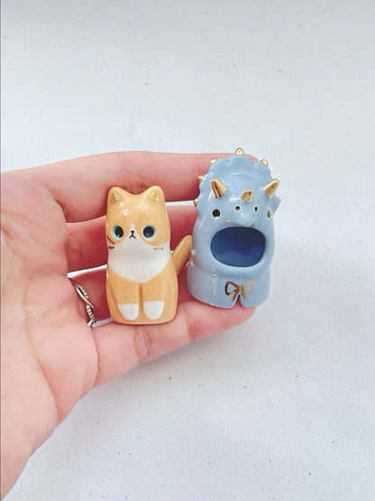 Cute ceramic cat figurine