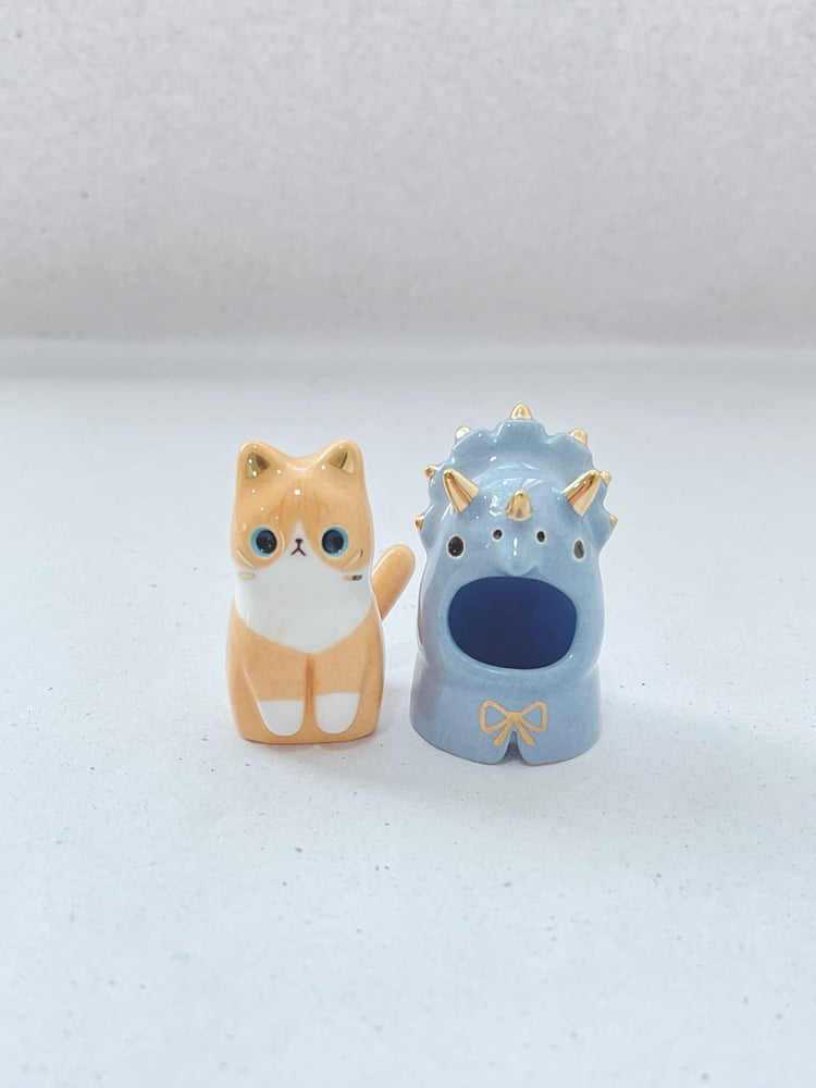 Cute ceramic cat figurine